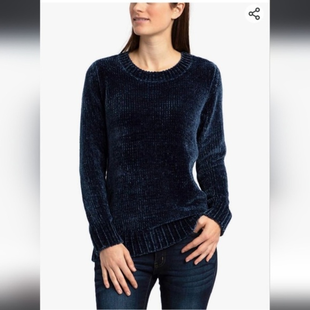 M deep blue chenielle sweater-Orvis​